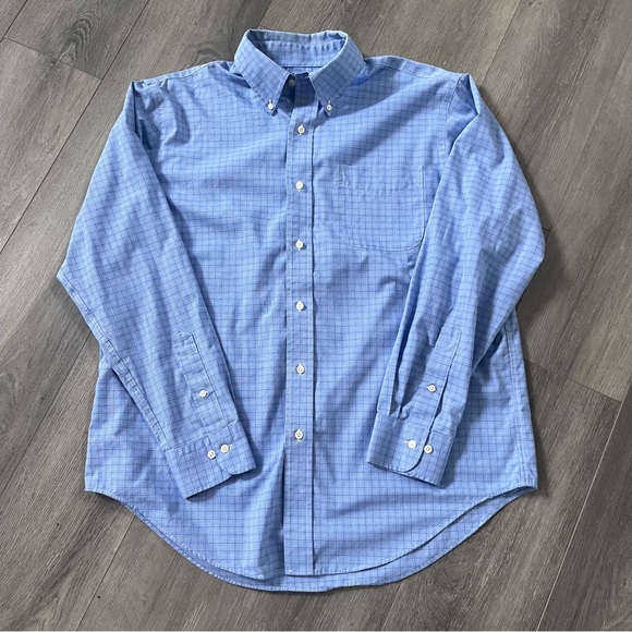 Lauren Ralph Lauren Mens Classic Fit Shirt Blue/White Size 16 1/2 (34-35) - Picture 1 of 8